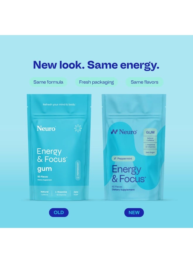 NeuroGum Energy Caffeine Gum (90 Pieces) Packaging May Vary