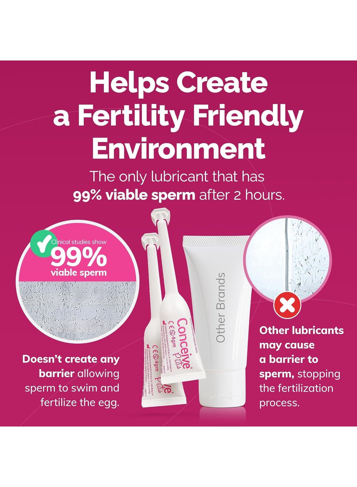 Conceive Plus Fertility Lubricant - for Women Trying to Get Pregnant, 8 x 4g Pre