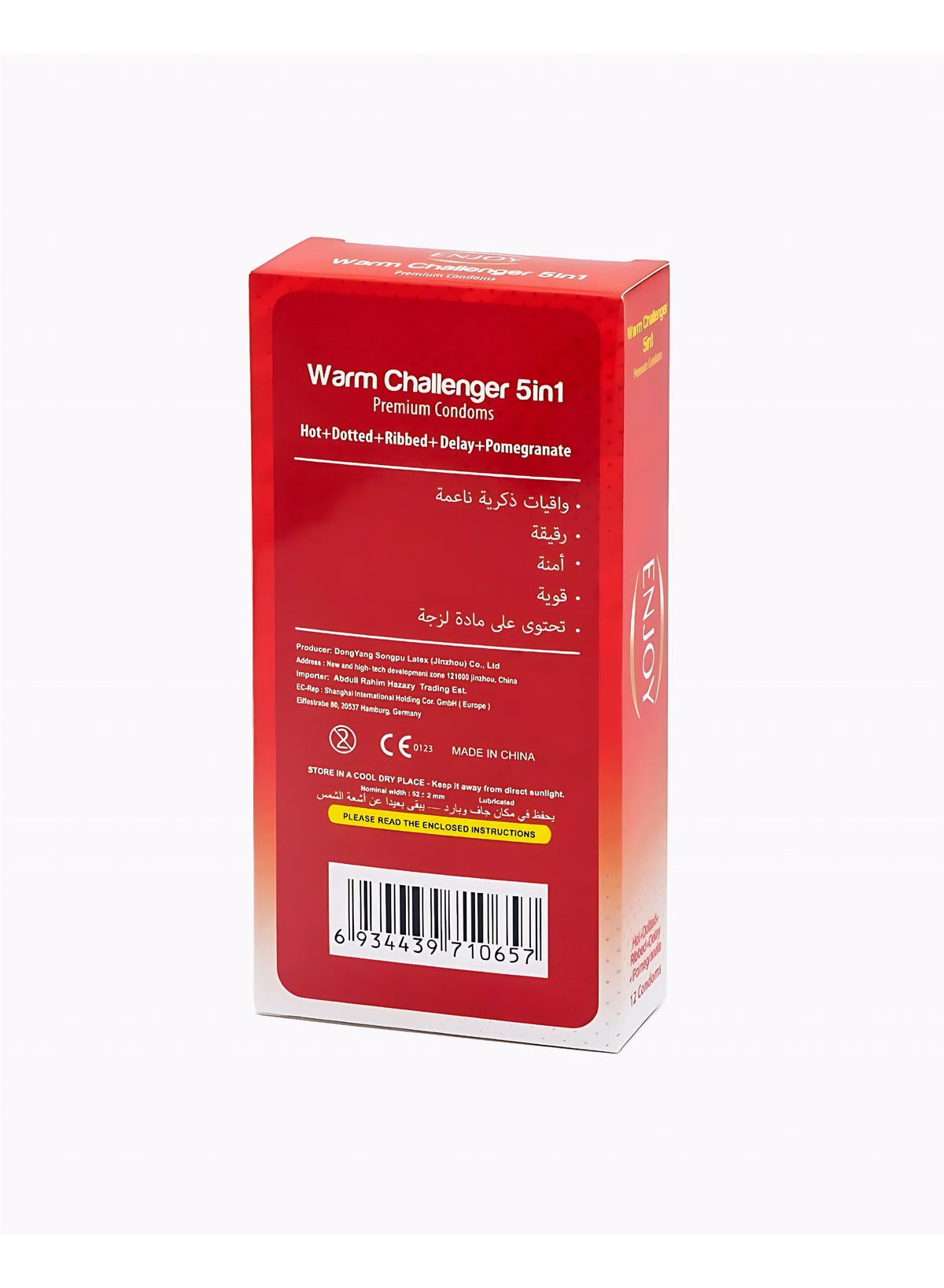 ENJOY Warm Challenger Condoms 5 in 1 | Premium Latex Condoms | Hot + Dotted + Ri