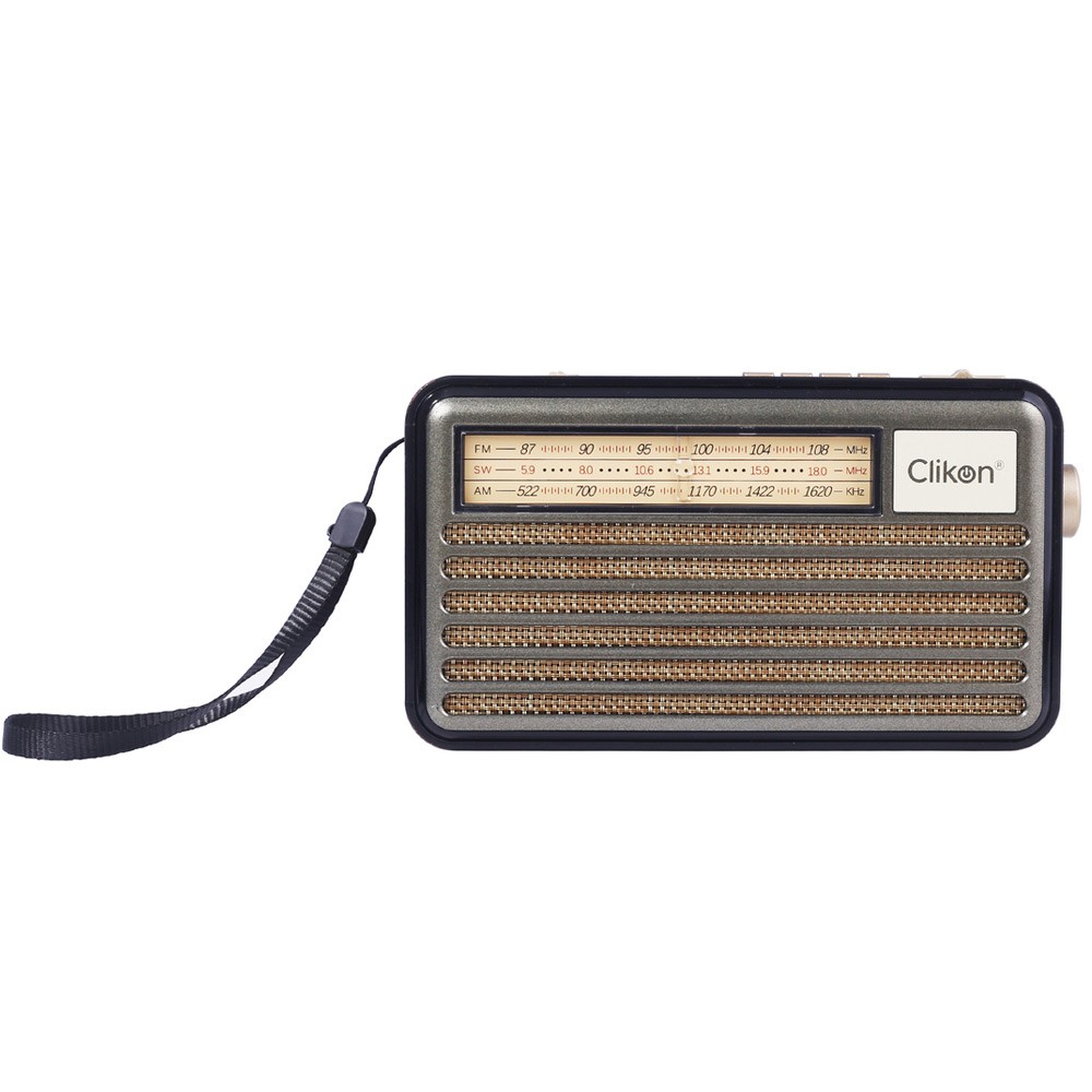Clikon Classic Retro Bluetooth FM Radio - Portable, Vintage Wooden Finish, USB, TF Card, AUX, 1200 mAh Battery, 4H Playtime - CK837 - Image 3