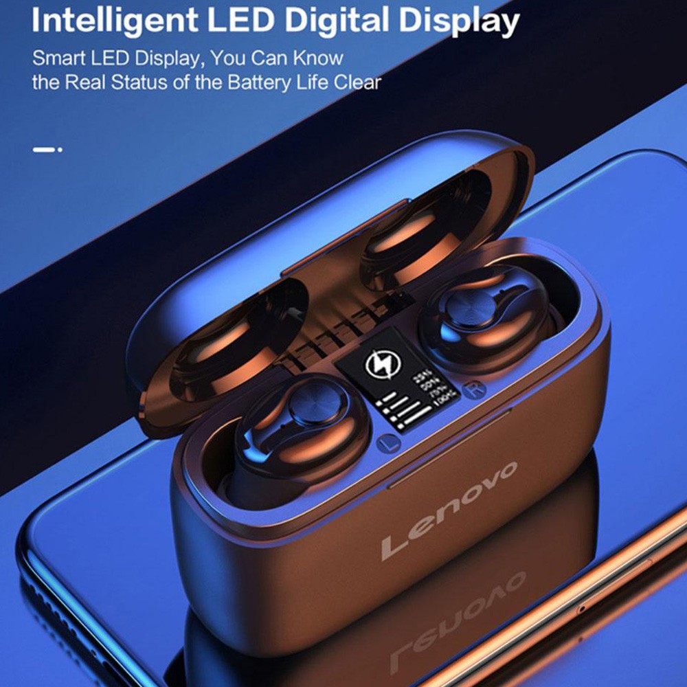 Lenovo HT18 Wireless TWS Bluetooth 5.0 Earphone, Black - Image 2
