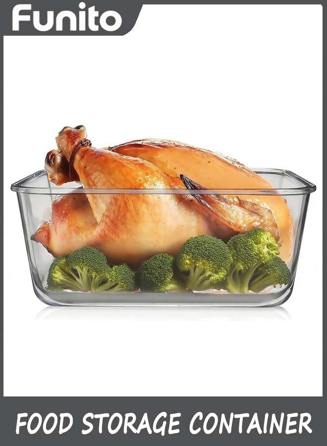 6000 ML / 203 oz / 28 Cup LARGE Glass Food Storage Container with Airtight Locking Lid. Ideal Storing food, Vegetables, Fruits. Baking Casserole, Lasagna, Roasting Turkey, Chicken BPA Free Oven Safe - Image 4