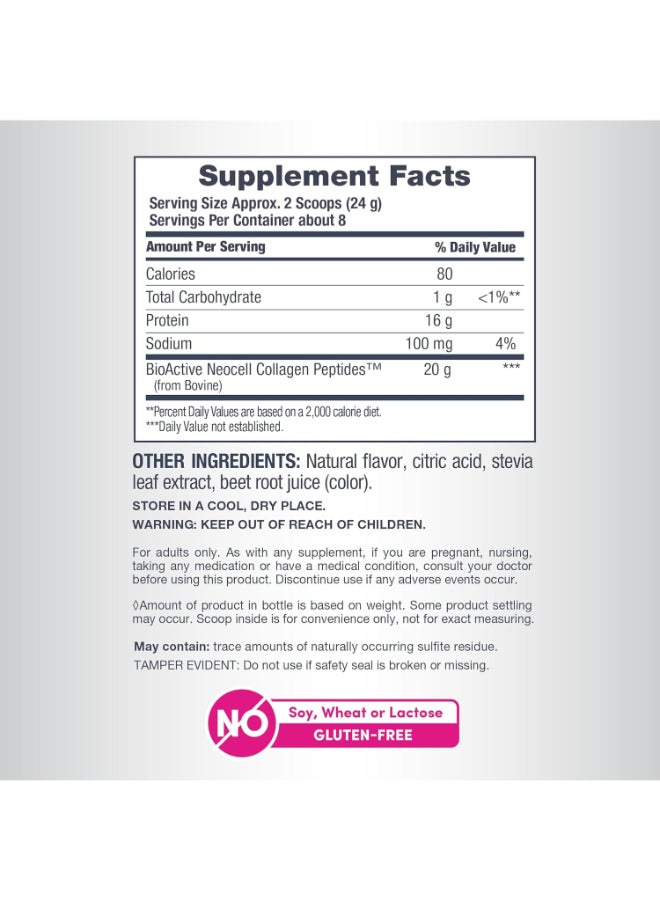 Super Collagen Peptides Powder Type 1 And 3 190 G Berry Lemon Flavour