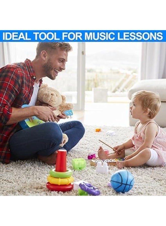 Colourful Xylophone, 15 Tones Rainbow Button Glockenspiel with 2 Beaters, Wooden Musical Instrument, Multicoloured - Image 4