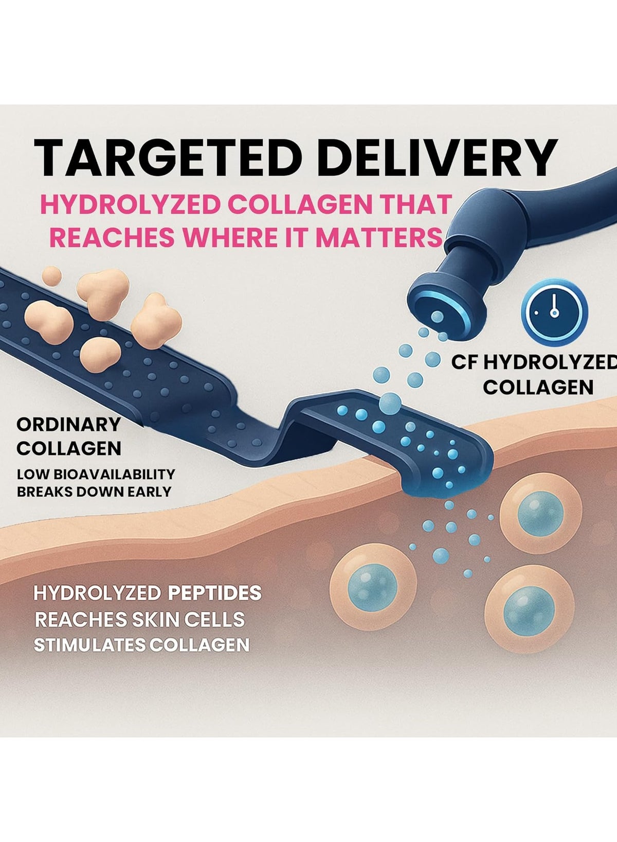 Hydrolyzed Collagen Peptides | 3000mg with Type 1 & 3 Collagen Powder - 180 Tablets - Image 6