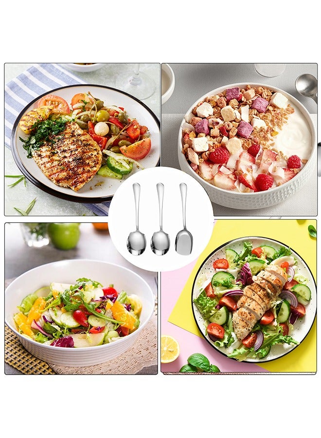 Three stainless steel spoons, buffet spoons, long-handled large spoons, kitchen utensils, and (silver) large spoons for restaurants and banquets - Image 6