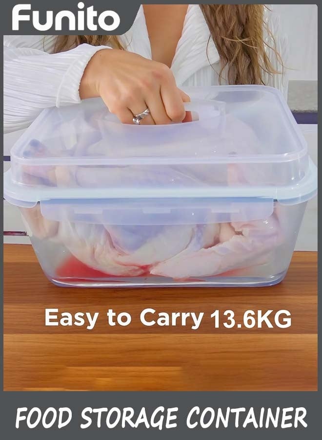 6000 ML / 203 oz / 28 Cup LARGE Glass Food Storage Container with Airtight Locking Lid. Ideal Storing food, Vegetables, Fruits. Baking Casserole, Lasagna, Roasting Turkey, Chicken BPA Free Oven Safe - Image 6
