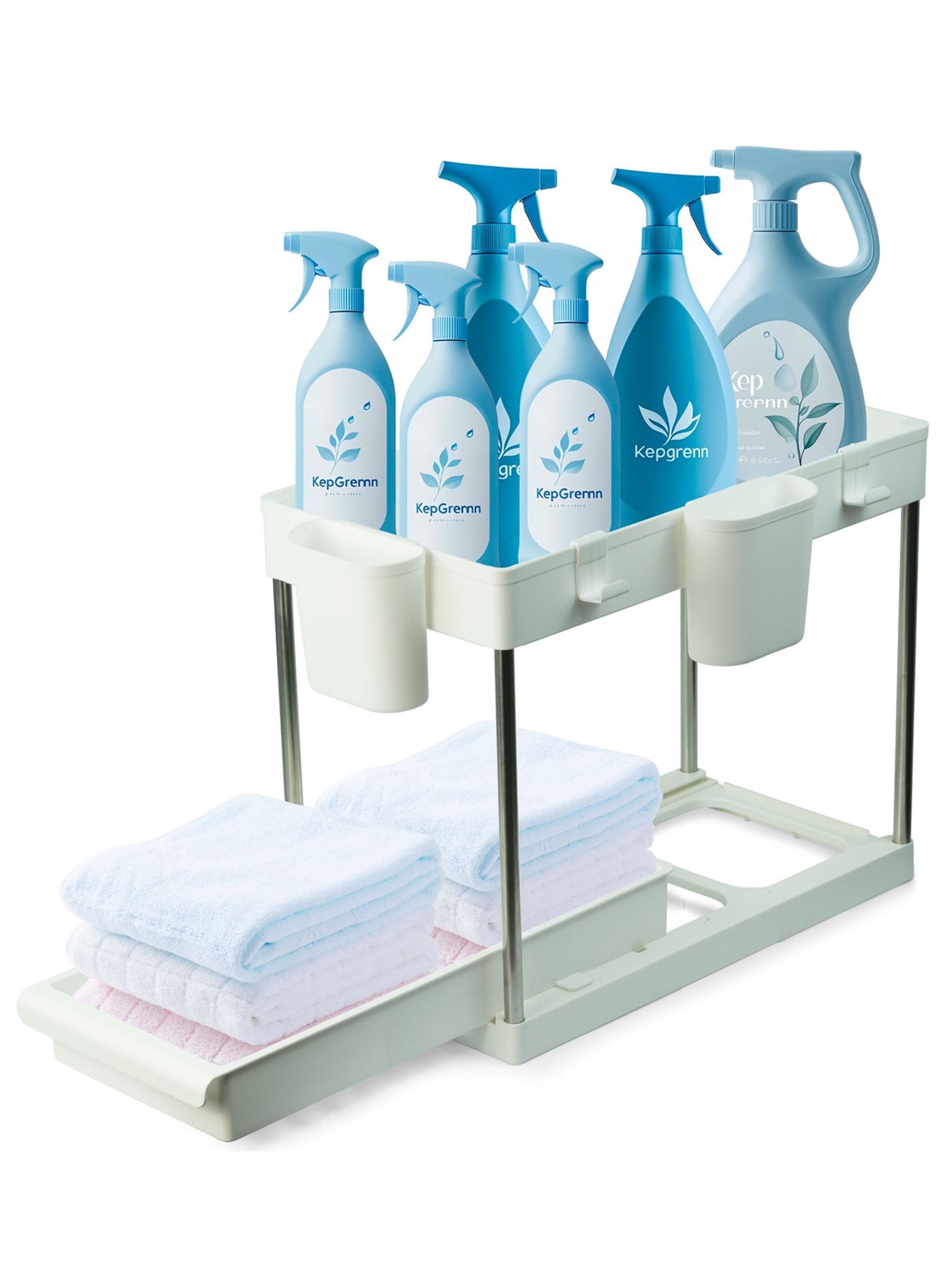Under Sink Organizer, Kitchen Organizer Bathroom Storage Shelf with 2 Tier Rack