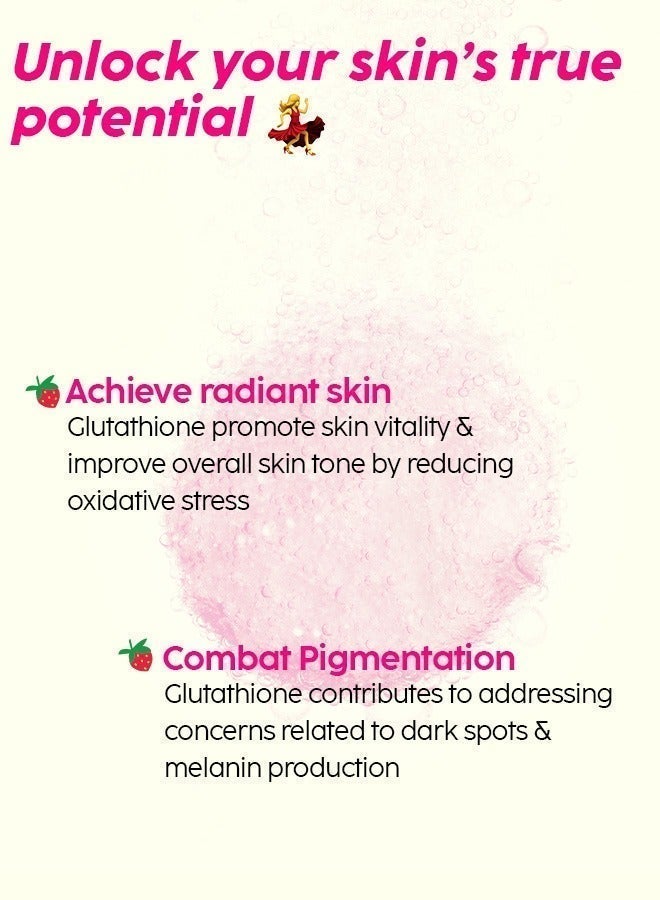 500mg L-Glutathione Skin Glow 30 Effervescent Tablets for Clear and Youthful Loo