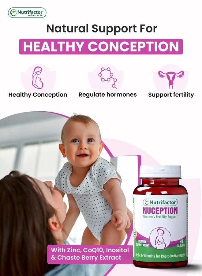 Nuception Fertility & Prenatal Vitamins for Women Reproductive Health | Conception Supplements with Myo-Inositol & Folic Acid to Treat Infertility & PCOS for Hormonal Balance & Ovulation (30 Tablets) - Image 3