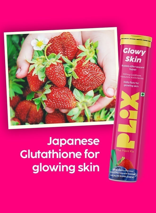 500mg L-Glutathione Skin Glow 30 Effervescent Tablets for Clear and Youthful Loo