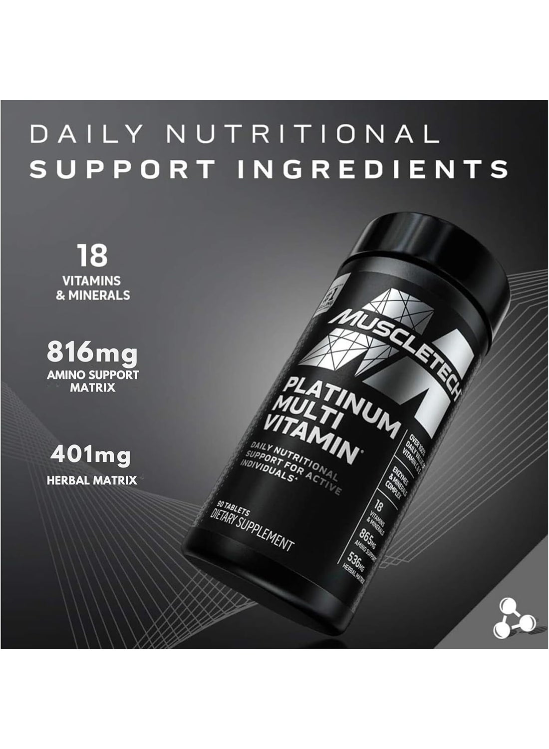 Platinum Multi Vitamin for Men Women Daily MultiVitamin Immune Support 90 Tablets - Image 2