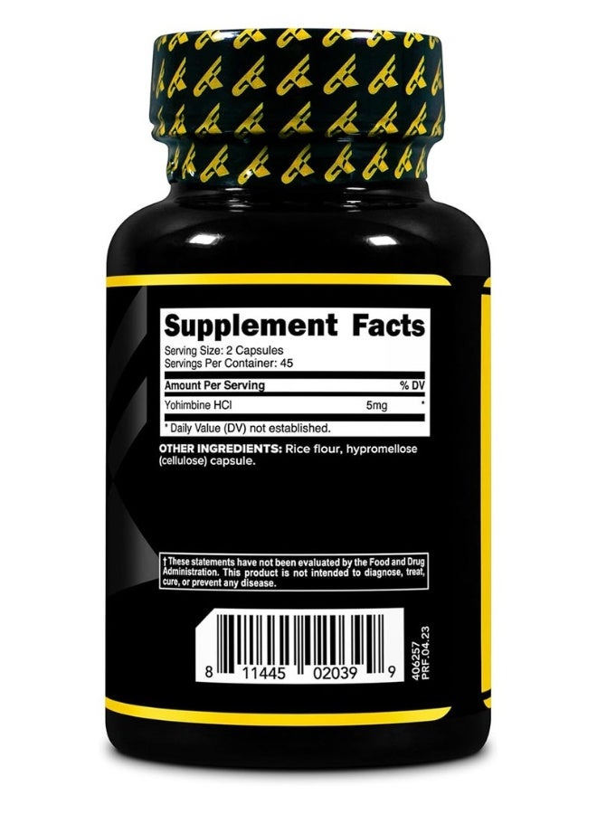 Yohimbine HCl, 5 mg, 90 Capsules (2.5 mg per Capsule) - Image 2