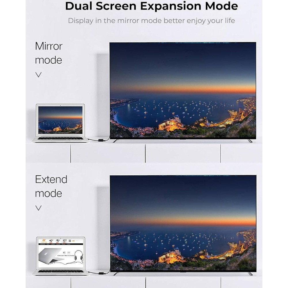 Blupebble Mini DisplayPort to HDMI & VGA 2-in-1 Adapter - Space Gray - BP-AV589-08GW0.2-SG - Image 6