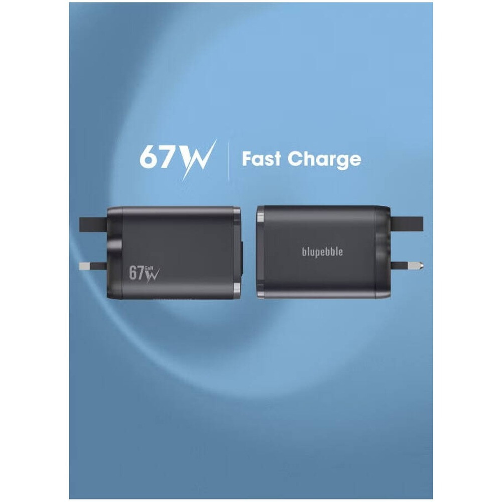 Blupebble PowerCore 67W Dual-Port PD GaN Fast Charger with LED Indicator - Black