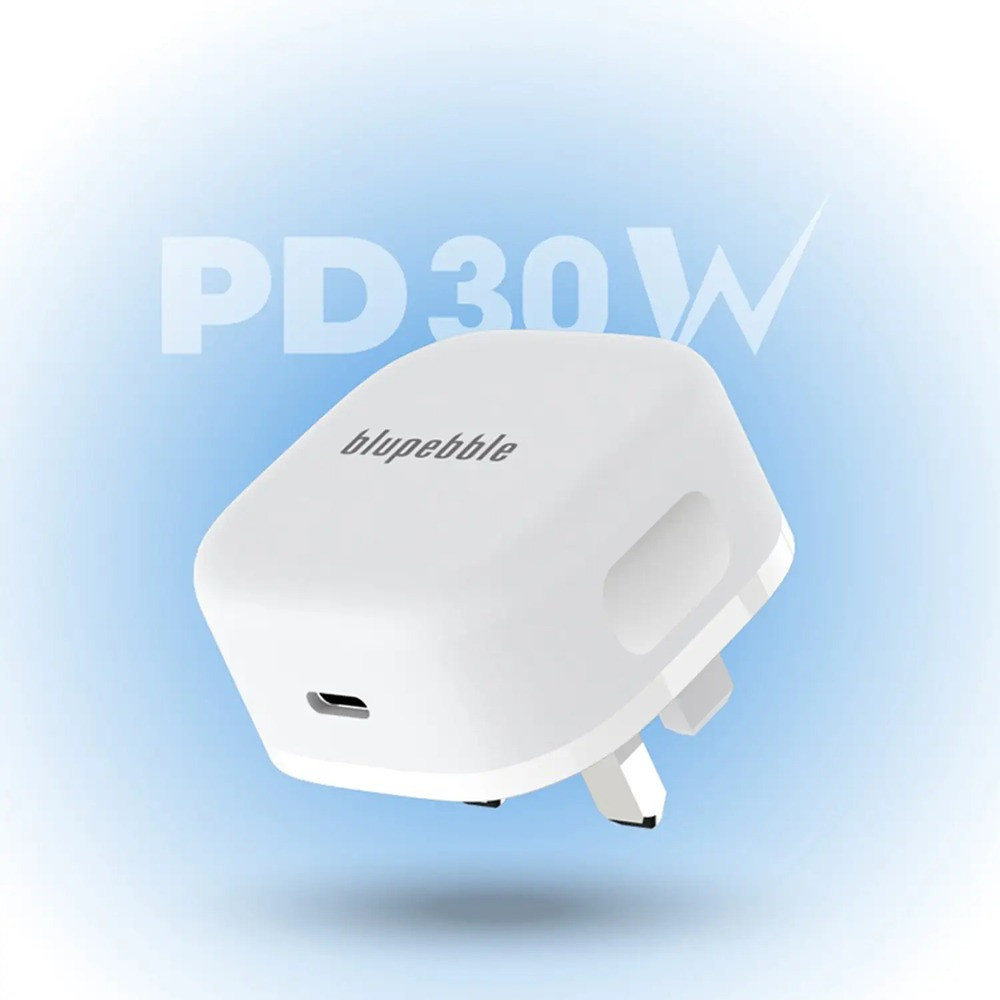 Blupebble PowerCore 30W Single-Port PD GaN Fast Charger - White - BP-PD30GANUK-WH - Image 3