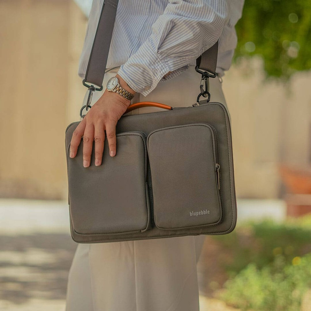 Blupebble Urban 16 Inch Laptop Bag Gray BP-URBAN16-GY - Image 3