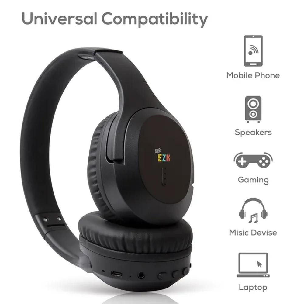 Eazy Kids Bluetooth 5.4 Wireless Headset - Black - EZ-BTHS-BK