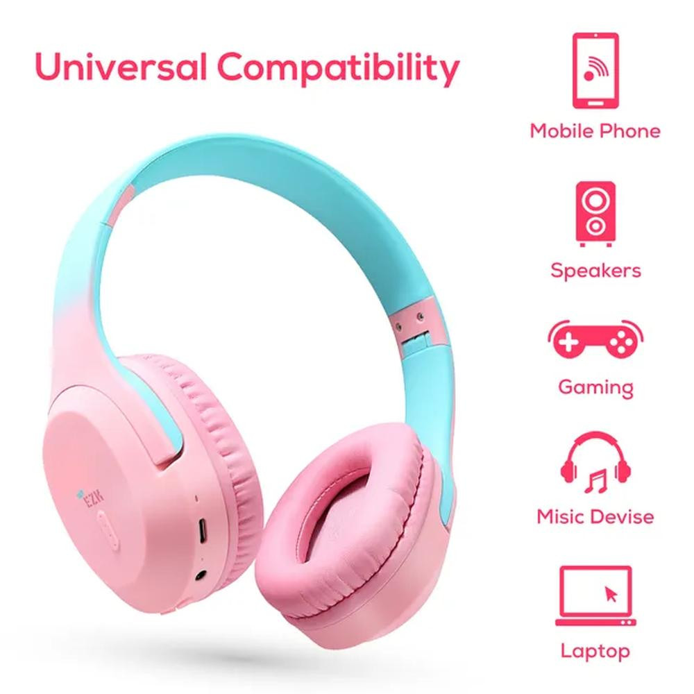 Eazy Kids Bluetooth 5.4 Wireless Headset - Pink - EZ-BTHS-PI