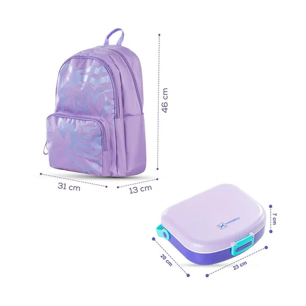 HYDROBREW 18‑Inch Backpack with Bento and Lunch Box Purple - CMHB.S24CLBWSF.PU