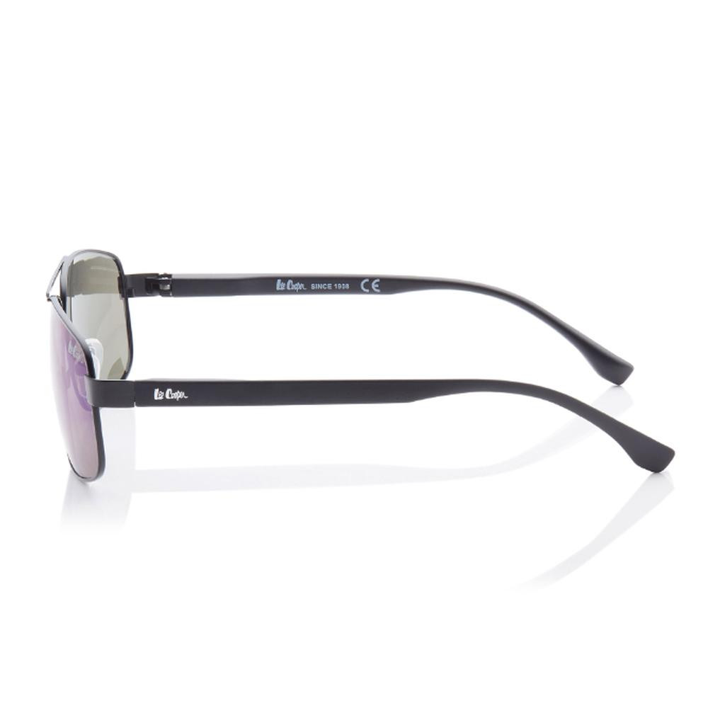 Lee Cooper Polarized Sunglasses Black Frame Blue Mirror Mirror Lens 64mm - LC120