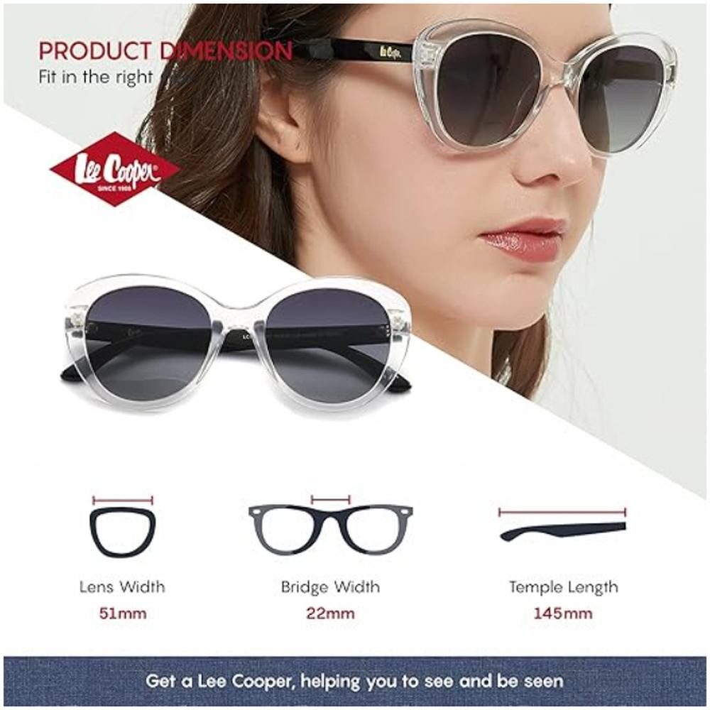 Lee Cooper Polarized Sunglasses Frame Gradient Grey Mirror Lens 51mm - LC1007C02 - Image 3