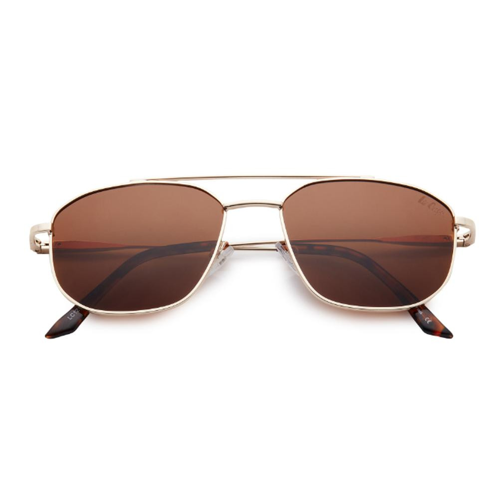 Lee Cooper Polarized Sunglasses Gold Frame Brown Mirror Lens 54mm - LC1204C01