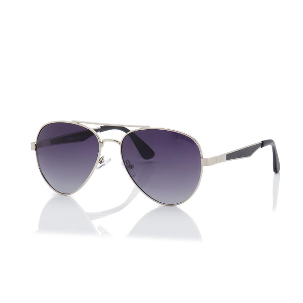 Lee Cooper Polarized Sunglasses Gradient Grey Frame Silver Mirror Lens 47mm - LC