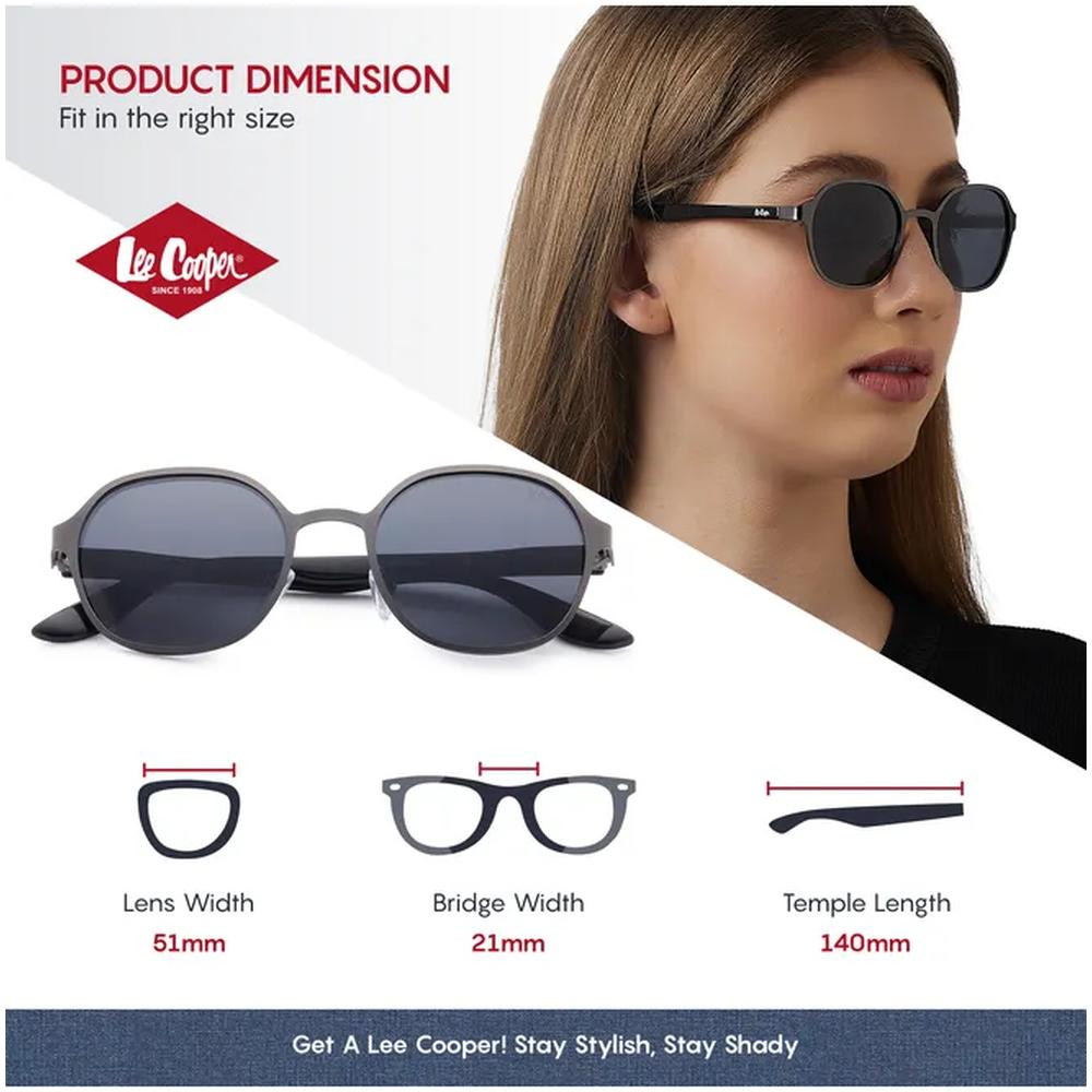 Lee Cooper Polarized Sunglasses Matte Gun Frame Grey Mirror Lens 51mm - LC1211C04 - Image 4