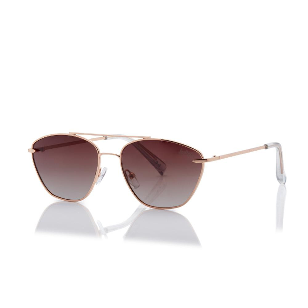 Lee Cooper Polarized Sunglasses Rosegold Frame Gradient Brown Mirror Lens 56mm -