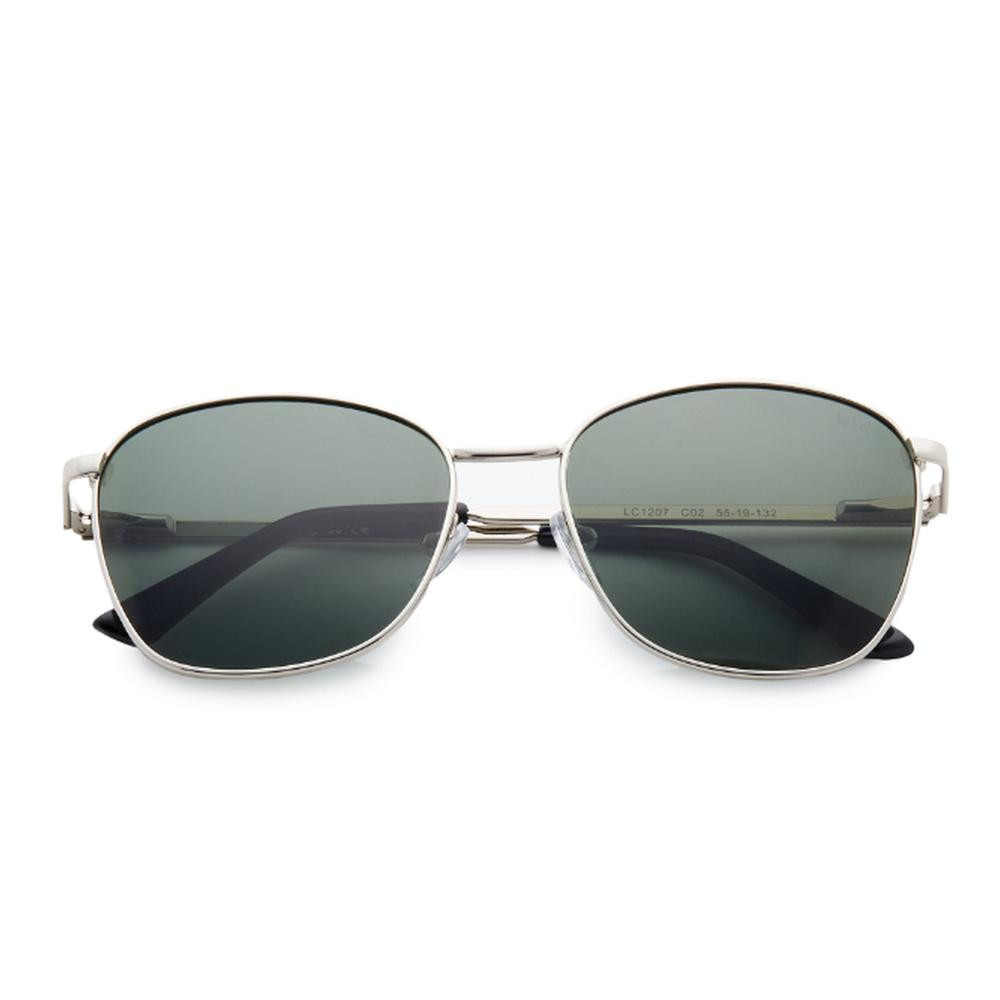 Lee Cooper Polarized Sunglasses Silver Frame G15 Mirror Lens 55mm - LC1207C02