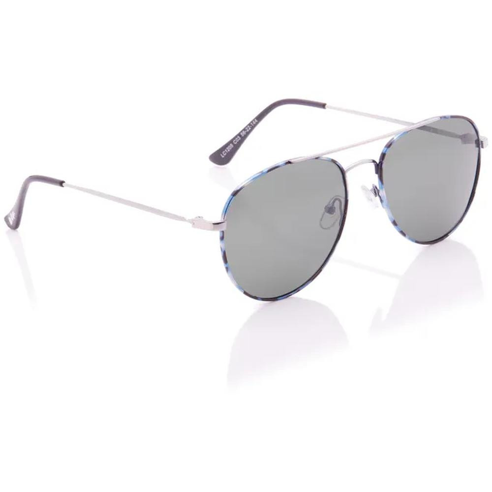 Lee Cooper Polarized Sunglasses Silver Frame G15 Mirror Lens 56mm - LC1205C03