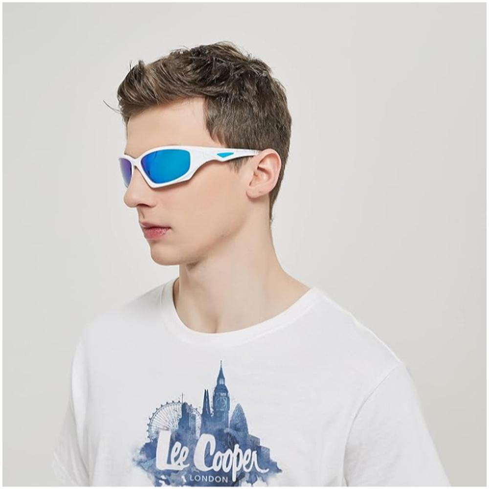 Lee Cooper Polarized Sunglasses WHITE Frame ICE BLUE REVO Mirror Lens 62mm - LC1011C02 - Image 4