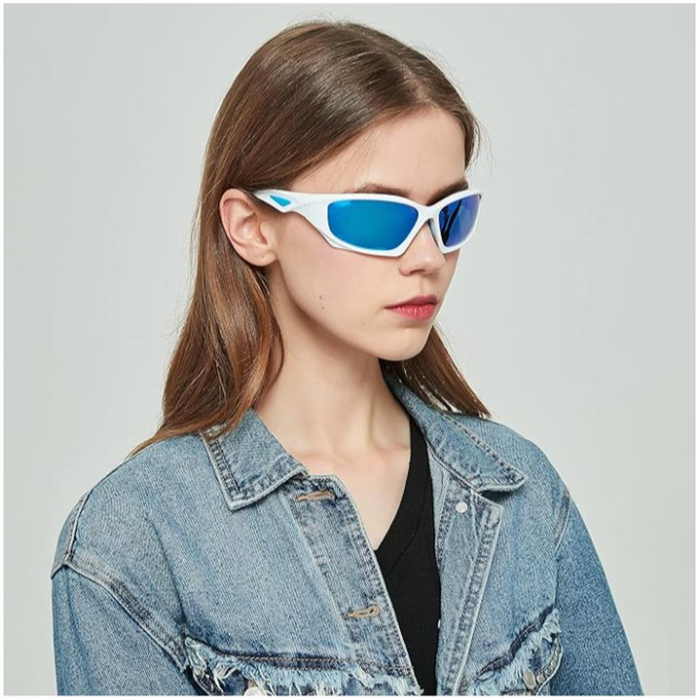 Lee Cooper Polarized Sunglasses WHITE Frame ICE BLUE REVO Mirror Lens 62mm - LC1011C02 - Image 3