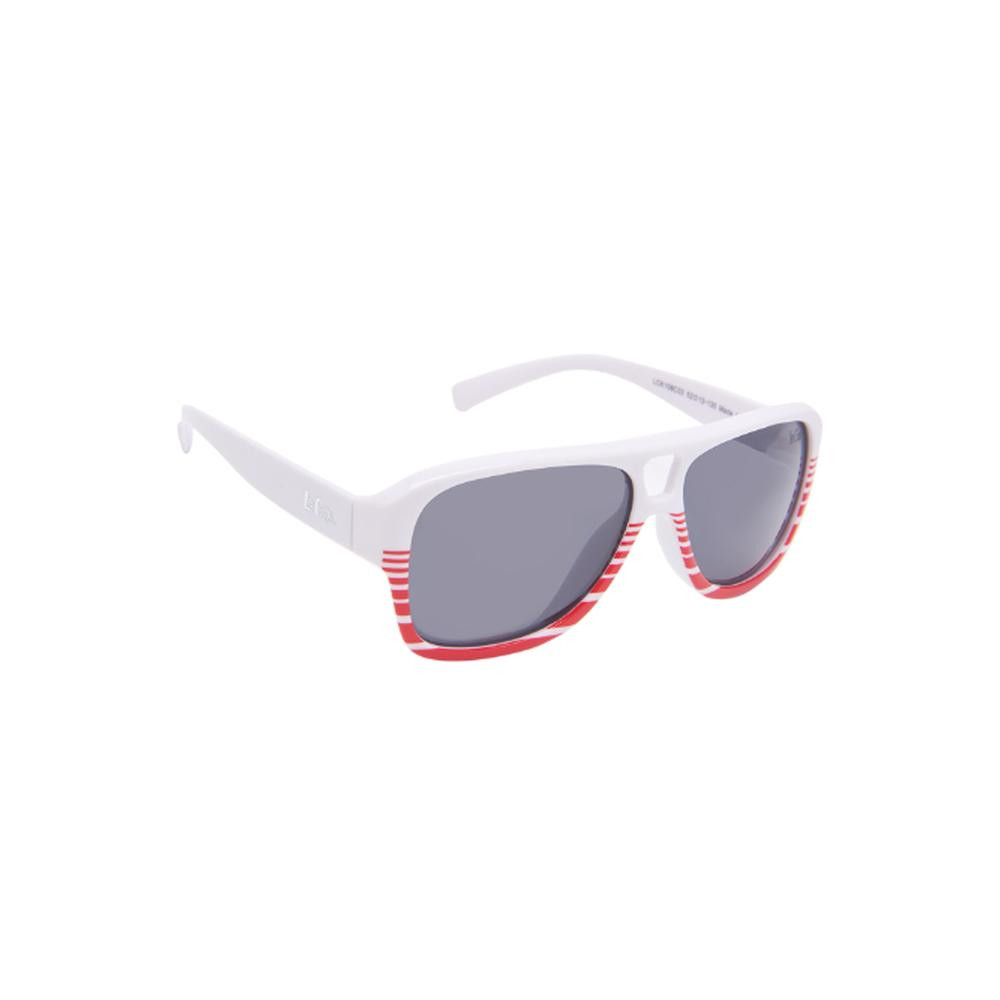 Lee Cooper Polarized Sunglasses White Frame Grey Mirror Lens 52mm - LCK108C03