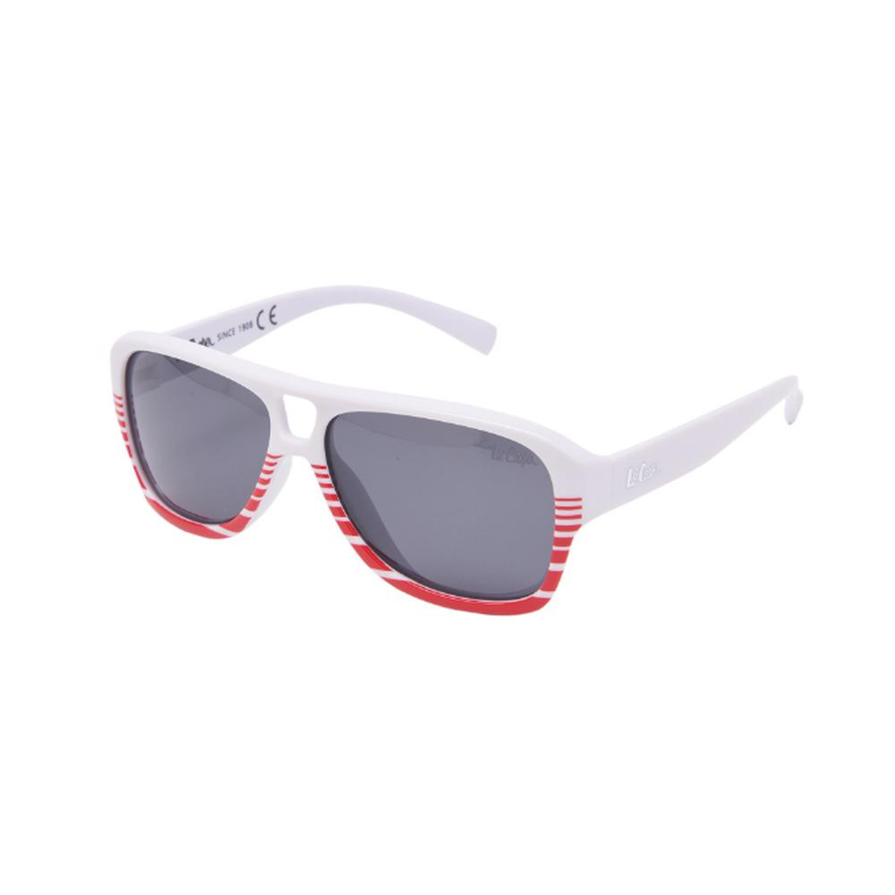 Lee Cooper Polarized Sunglasses White Frame Grey Mirror Lens 52mm - LCK108C03