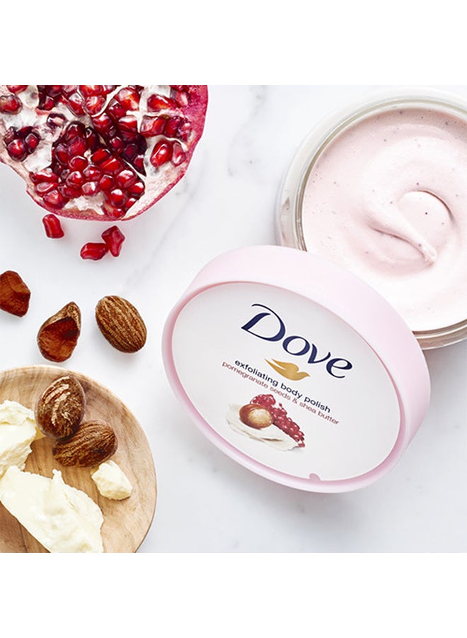 Exfoliating Body Scrub For Natural Silky Skin With Pomegranate And Shea Butter Providing Lasting Nourishment Pink 225ml - Image 4