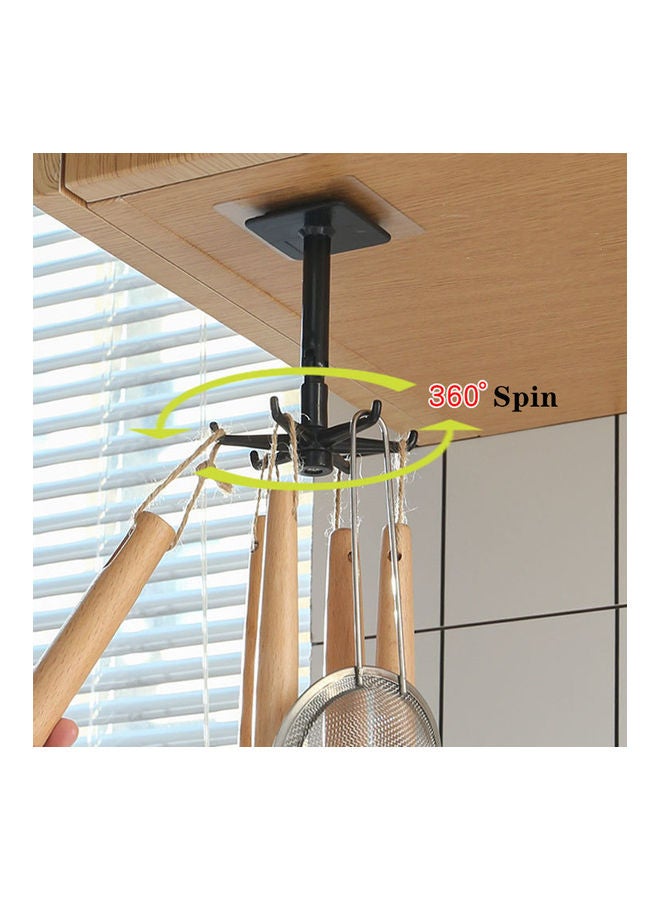Multifunctional 360°Rotating And Folding Hook Kitchen Shelf black 7*7.5*11cm - Image 3