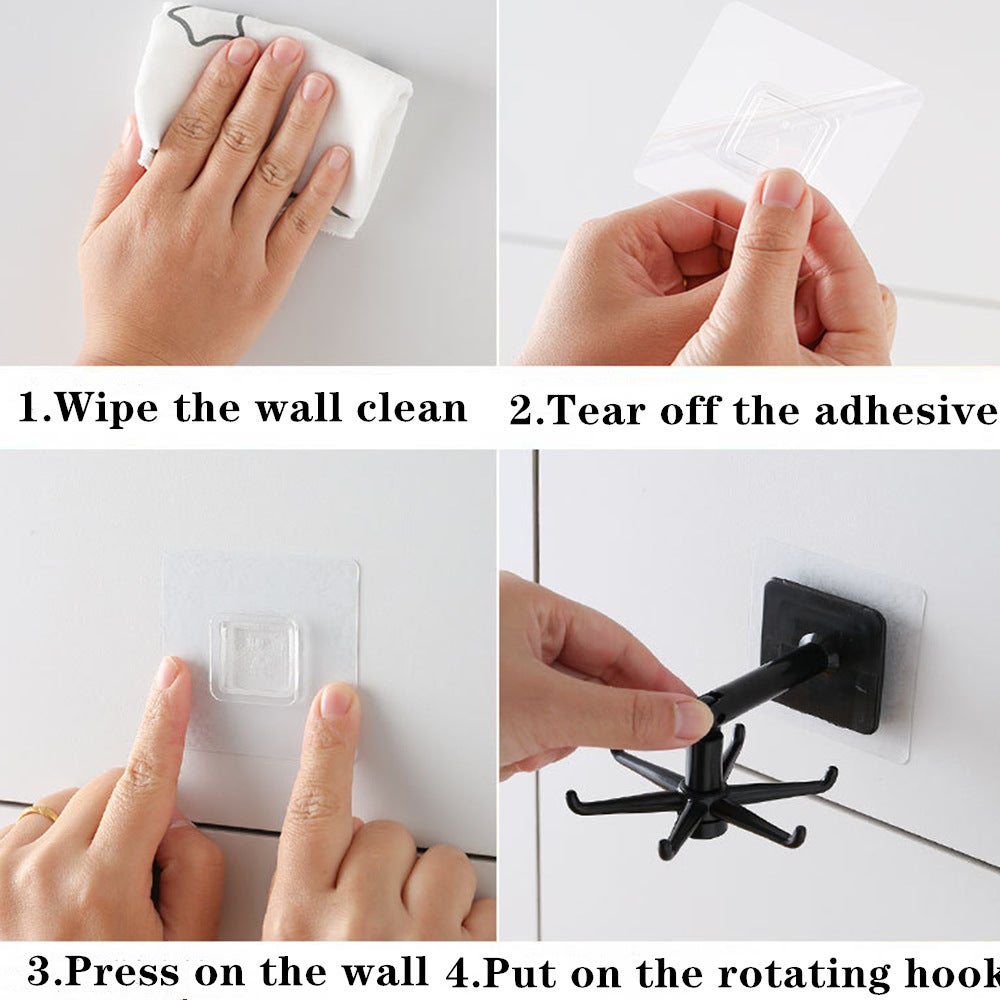 Multifunctional 360°Rotating And Folding Hook Kitchen Shelf black 7*7.5*11cm - Image 4