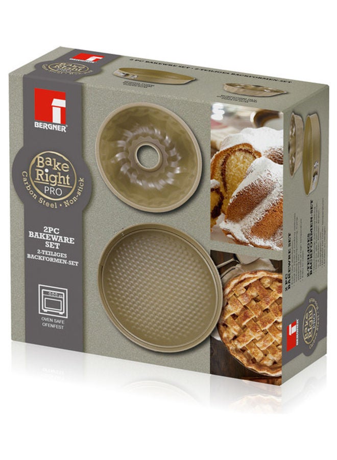 2-Piece Bakeright Pro Carbon Steel Non-Stick Bakeware Set Greenish Gold - Image 2