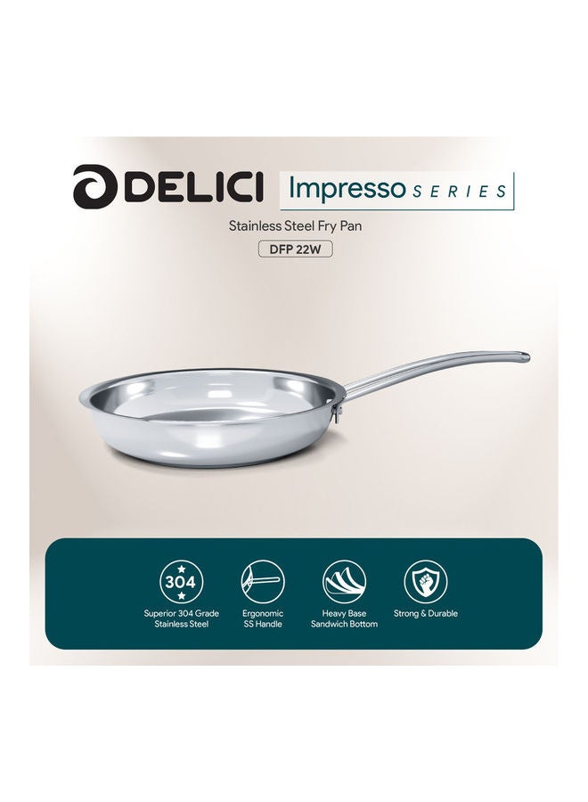 Stainless Steel Fry Pan Stainless Steel 22cm - Image 3