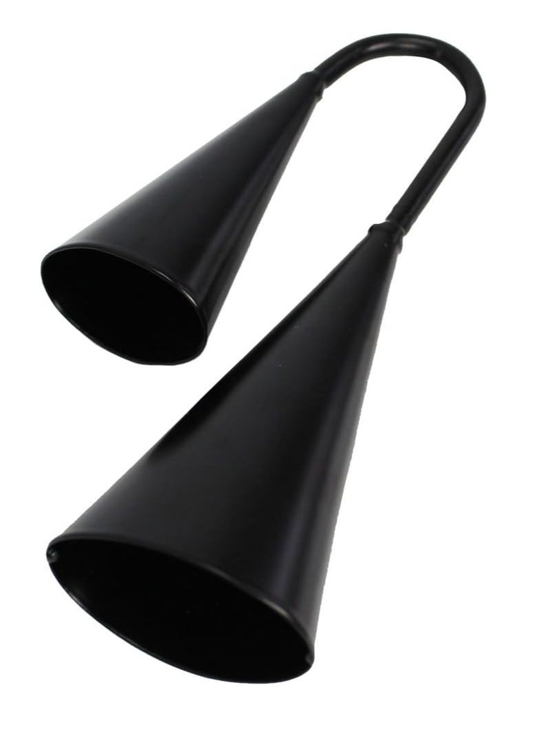 Two Tone Double Metal Samba Agogo Bells with Wooden Beater - Image 3