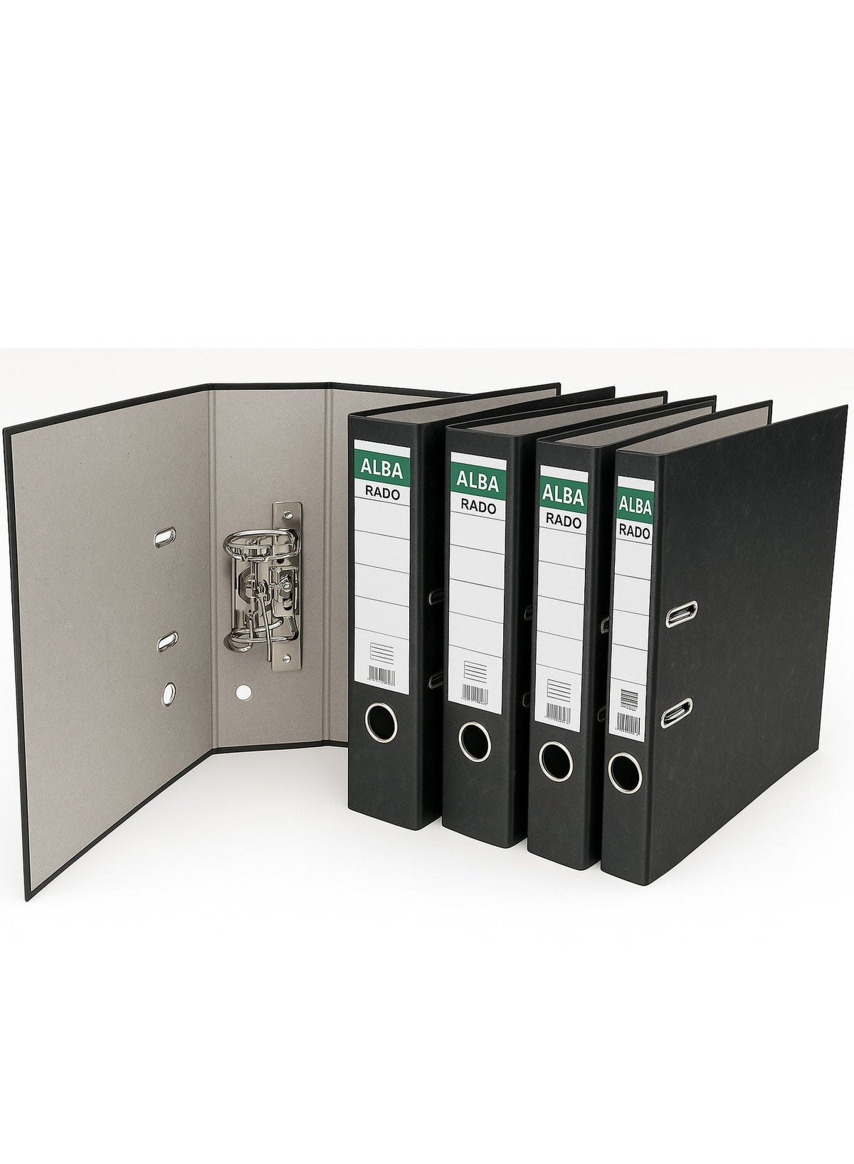 Alba Rado Box File, Foolscap (F/C) Size, 8 cm (3") Broad Spine, Durable Hard Board with Clip & Spring Mechanism, Metal Edge Protection, for Office, School & Home Document Storage, Pack of 5, Made in Malaysia - Image 2