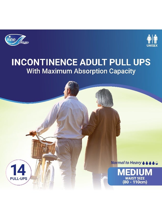 Care Adult Incontinence Diaper Pullups Medium Size 80 110Cm 14 Diapers - Image 2