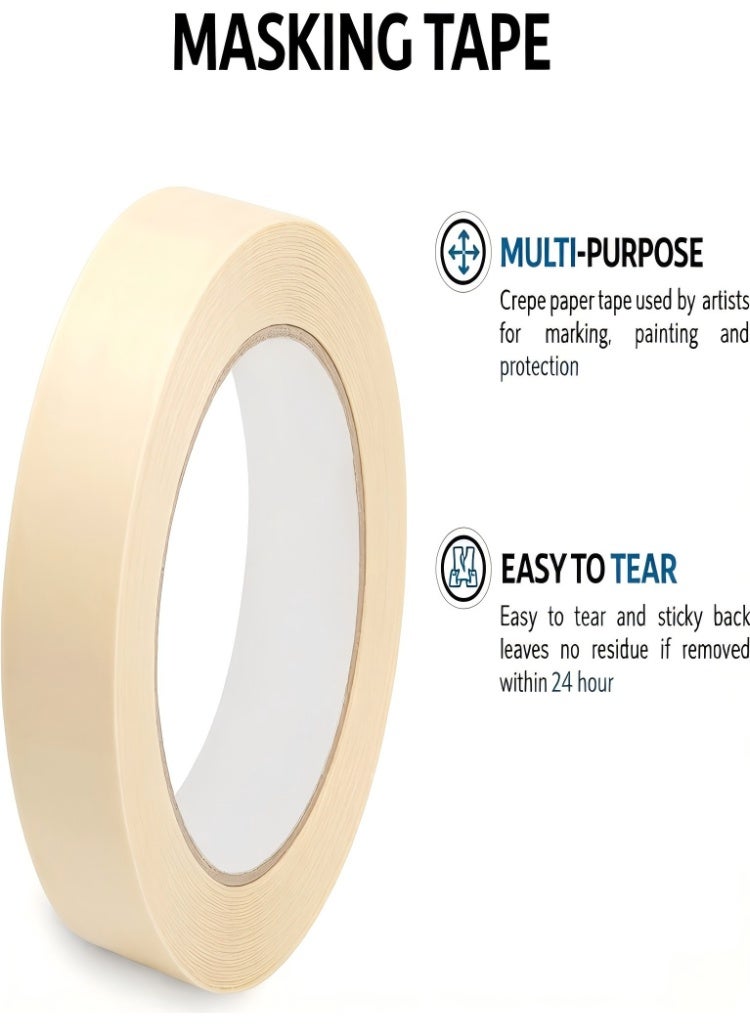 10pcs Masking Tape, Premium Art Tape,Adhesive Tapes,High-quality Tape Roll,Labeling.Has Strong Adhesion and Residue Free. With A Length Of 393.7 Inches And A Width Of 0.39 Inches.Perfect for Painting, Crafts,Drawing, Paper Crafts, and Watercolor Projects.Multiple Uses - Image 2