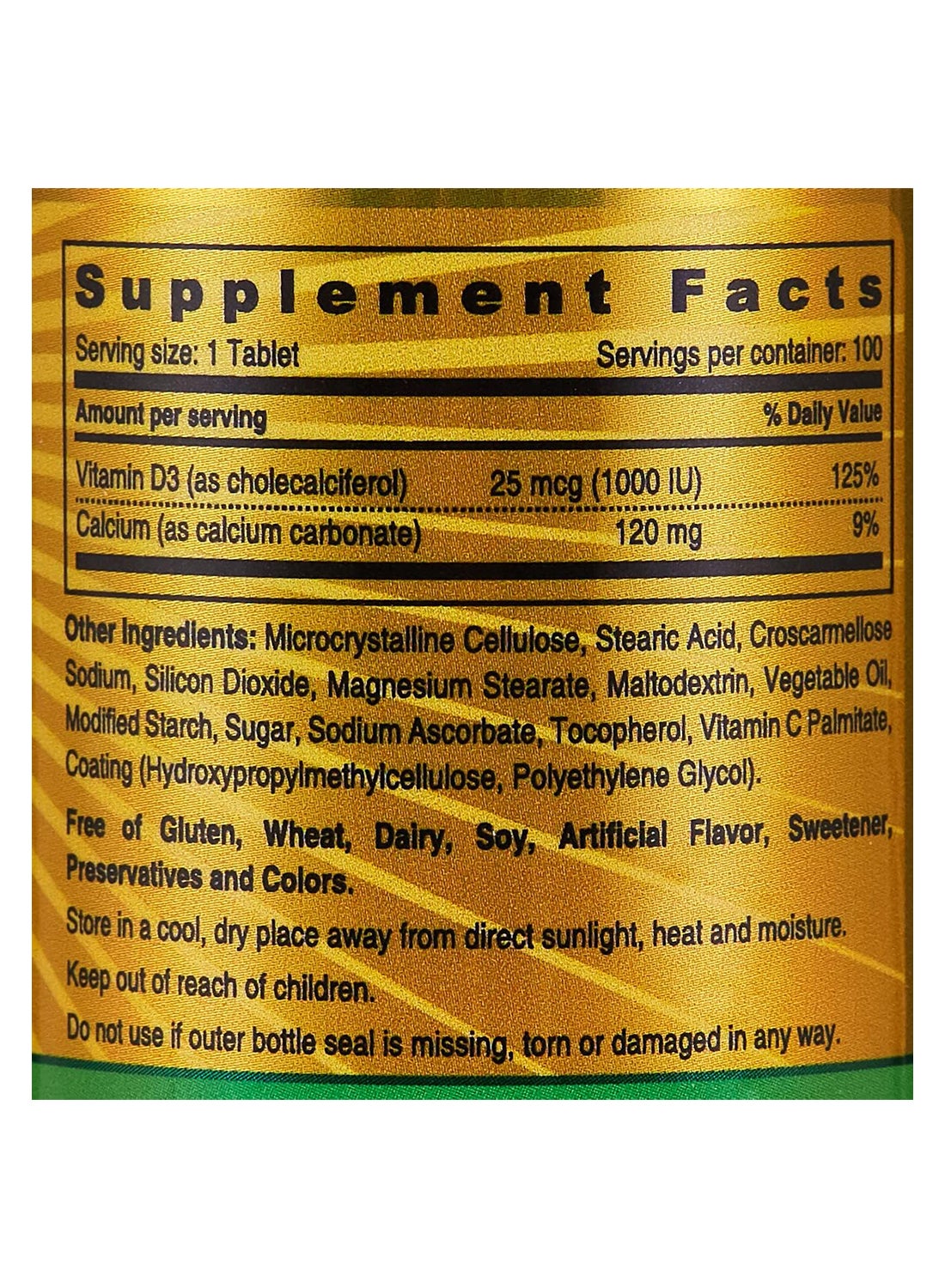 Vitamin D 1000 Iu Infused With Vitamin D3 Cholecalciferol Dietary Supplement Maintains Strong Bones And Teeth Supports Immune Health 100 Tablets - Image 4