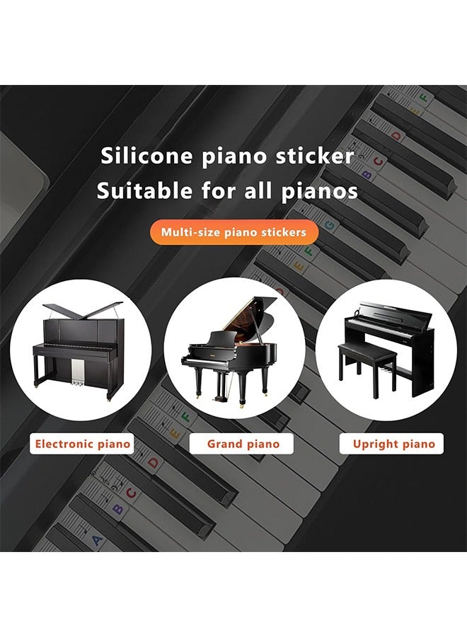 Reusable Piano Notes Guide for Beginner Removable Piano Keyboard Note Labels for Learning 88-Key Full Size Made Of Silicone No Need Stickers for Kids Student - Image 5
