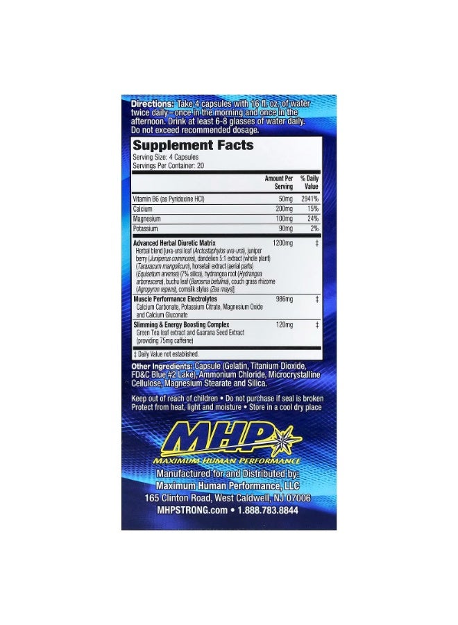 XPEL Maximum Strength Herbal Diuretic 80 Capsules | Advanced Botanical Blend with Electrolytes | Fitness & Active Lifestyle Supplement - Image 3