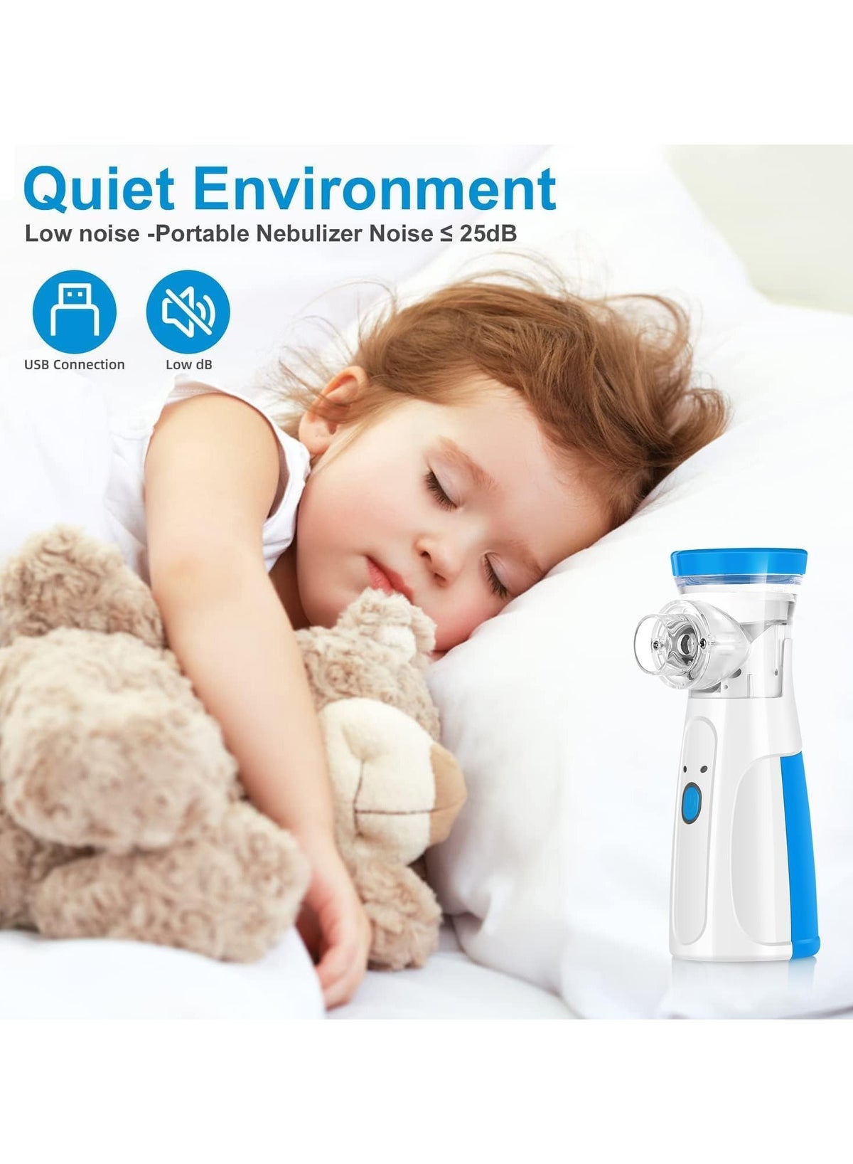 Portable Handheld Nebulizer Machine, Mini Ultrasonic Vaporizer with Adjustable M