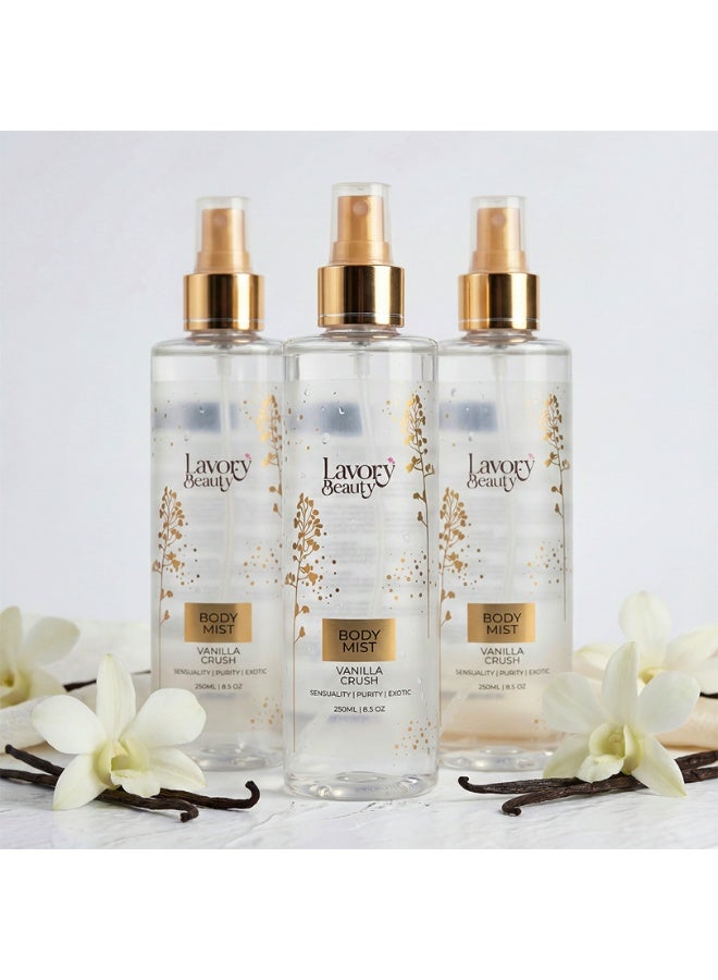 Vanilla Crush Body Mist 250ml – Sweet Vanilla Fragrance Body Spray for Women & M